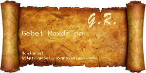 Gebei Roxána névjegykártya